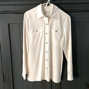 VINTAGE ORVIS Long Sleeved Silk White Blouse